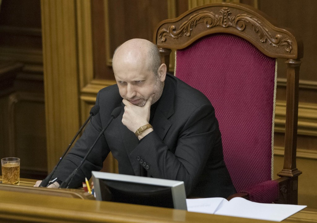 Ukraine's acting President Turchinov attends a parliament session in Kiev