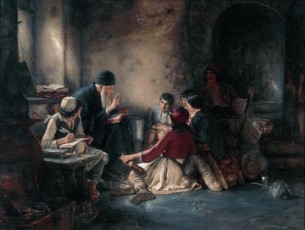 Πίνακας του Γύζη «Το κρυφό σχολειό» (1886)