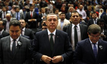 Turkey's Prime Minister Tayyip Erdogan attends a meeting in Ankara