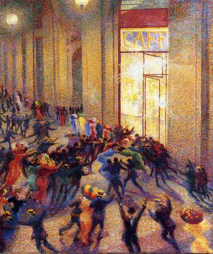 Umberto Boccioni, «Riot in the Galleria»