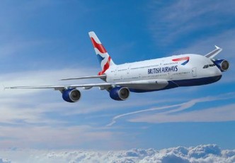 A mock-up of the British Airways Airbus A380.