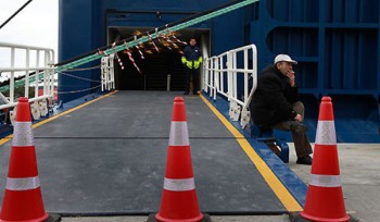 Greek seamen on strike